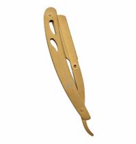 Navalhete Navalha Barbeiro Dourada Aço Inox Profissional