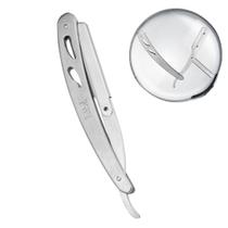 Navalhete Navalha Barbeiro Prata Aço Inox Profissional