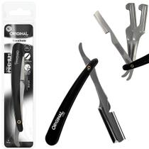 Navalhete para barbear com suporte para lamina de inox e cabo plastico premium 16cm Navalhete para barbear com suporte para lamina de inox e cabo plastico premium 16cm