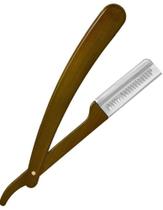 Navalhete Plástica Barber com Cabo Plástico Estilo Madeira - Santa Clara Navalhete Plástica Barber com Cabo Plástico Estilo Madeira - Santa Clara