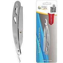Navalhete Profissional Corte Inox NYBC Beauty Prateado Lâmina Descartável