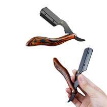 Navalhete Profissional De Pressão Barbeiro Faz Cabelo Barba Bigode Acabamento Navalha Aço Inox