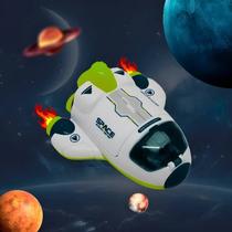 Nave Espacial Verde com Astronauta Compartimentos e Movimento a Fricção para Estimular a Imaginação Infantil