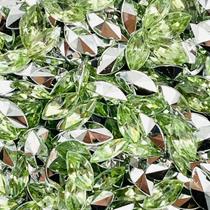 Navete Strass Verde 5x10mm Transparente Colagem 1000pçs 70g