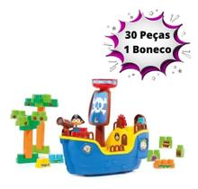 Navio Pirata Blocos De Montar Brinquedo Educativo Baby Land