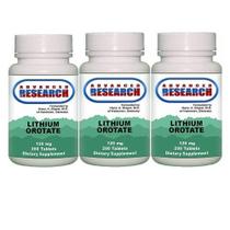 NCI Advanced Research Dr. Hans Nieper Comprimidos de Ororato de Lítio, 120 mg, Kit com 3 (200 comprimidos cada)