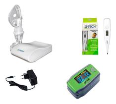 Nebulizador e Inalador Ultrassônico DC 1+ Oximetro Infantil + Termometro Axilar Digital