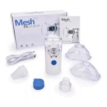 Nebulizador Inalador Portátil Mesh Ultrassônico Adultos e Crianças Cabo USB Bivolt Pilha (AA)