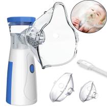 Nebulizador Inalador Sem Fio Portátil com 2 Máscaras para Bebê e Adulto Sem Ruídos Tratamento Tosse