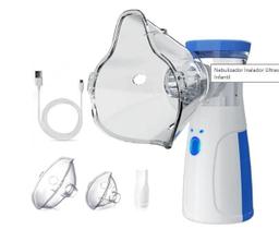Nebulizador Inalador Ultrassonico Sem Fio Recarregavel USB Compacto Portatil Silencioso Criança Adulto Mesh Mini Ultrassom Infantil