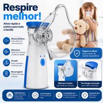 Nebulizador Ultrassônico Portátil com Névoa Silenciosa e Ajustável para Adultos e Crianças LM Nebulizador Ultrassônico Portátil com Névoa Silenciosa e Ajustável para Adultos e Crianças LM
