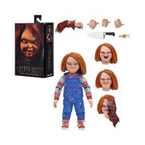 NECA Nova Versão CHUCKY Horror Boneca PVC Figura Colecionável Modelo de Halloween Brinquedo 10cm