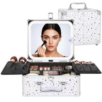 Neceser de maquillaje con espejo LED y estuche de viaje Relavel Estrella Brillante