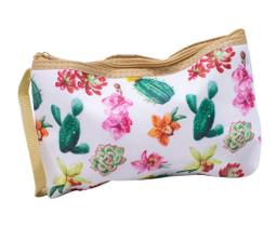 Necessaire 21cm x 14cm Estampada Cactos Necessaire 21cm x 14cm Estampada Cactos