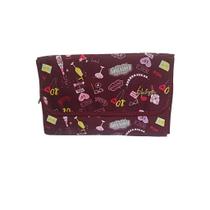 Nécessaire 5 Compartimentos Rubys Fechamento tiras autocolantes e Ziper Cor:Vinho Nécessaire 5 Compartimentos Rubys Fechamento tiras autocolantes e Ziper Cor:Vinho