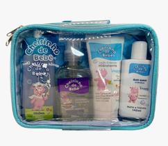 Necessaire Azul - Kit Colônia 200ml+Sab Liquido Glic 250ml+Loção Cr. Hidratante 160g e Óleo Suave 140ml Necessaire Azul - Kit Colônia 200ml+Sab Liquido Glic 250ml+Loção Cr. Hidratante 160g e Óleo Suave 140ml