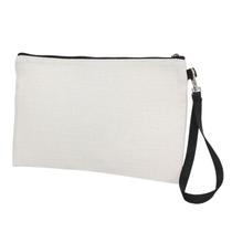 Necessaire Bege Poliéster Para Sublimação Com Zíper 15x24cm
