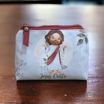 Necessaire bolsa de mão porta moedas batons santinhas católicas