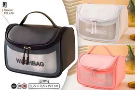 Necessaire Bolsa Organizadora Com Alça Washbag Viagem Academia Banheiro Higiene Maquiagem Compacta Cores Sortidas