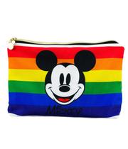 Necessaire Branca Mickey Rainbow Arco-Íris 19x7x23cm Disney
