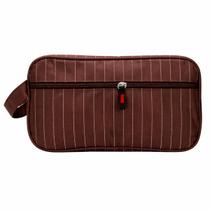 Necessaire C/ Alça 25x14x8cm em Poliéster Marrom Necessaire C/ Alça 25x14x8cm em Poliéster Marrom