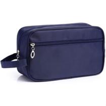 Necessaire Com Alça Lateral Masculina Feminina Casual Elegante Organizadora Viagem Prática Couro