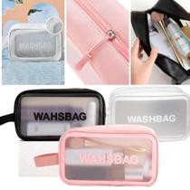 Necessaire Com Alça Para Viagem Maquiagem Bolsinha Bolsa Organizadora Banheiro Casa Trabalho Presente Feminina Sortida