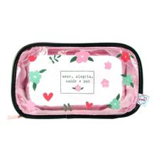 Necessaire com visor transparente - Jardim de outono - Tamanho P - Fricote Necessaire com visor transparente - Jardim de outono - Tamanho P - Fricote