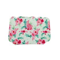 Necessaire com Ziper Porta Niquel Estojo Maquiagem 12 Branca Com Flores