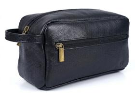 Necessaire Couro Legitimo Organizadora Mala Viagem Alça Mão - Necessaire Couro Legitimo Organizadora Mala Viagem Alça Mão -