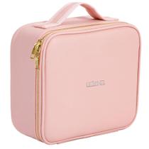 Nécessaire De Couro Com Espelho Led Personalizável Maleta de Maquiage Organizador Bolsa Bag Viagem