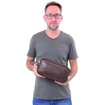 Necessaire de Couro Legitímo Grande Unissex