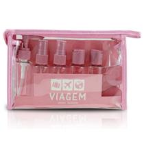Necessaire de Frascos para Viagem 10 peças Organizador Rosa Necessaire de Frascos para Viagem 10 peças Organizador Rosa