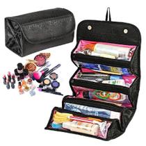 Necessaire de viagem portatil maleta frasqueira bolsa rolinho organizador de cosmeticos e maquiagem ideal para viagens
