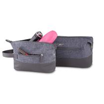 Necessaire Elegante com Bolso Lateral - Cinza All Gray Necessaire Elegante com Bolso Lateral - Cinza All Gray