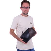 Necessaire em Couro Legítimo Organizador de Viagem Higiene Barbearia Maquiagem Necessaire Unissex Necessaire em Couro Legítimo Organizador de Viagem Higiene Barbearia Maquiagem Necessaire Unissex