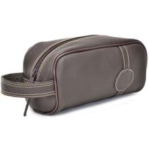 Necessaire em Couro Marrom Cla-Cle