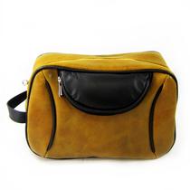 Necessaire em couro ocre Maria Adna