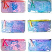 Necessaire Estojo Bolsa Porta Niquel Holográfica com Ziper