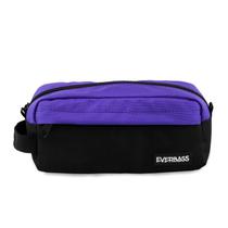 Necessaire Estojo Escolar Organizador Feminina Masculina Preto Roxo - Everbags