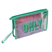 Necessaire Estojo Kit 3 peças coleção Glow it