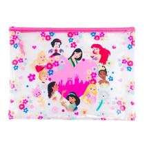 Necessaire Estojo Transparente Princesas Coração 23x32cm - Disney