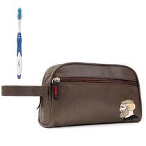 Nécessaire Executiva Nylon Impermeável Marrom Estampada Nécessaire Executiva Nylon Impermeável Marrom Estampada