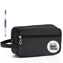 Nécessaire Executiva Nylon Impermeável Preta Estampada Nécessaire Executiva Nylon Impermeável Preta Estampada