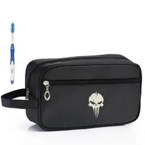 Nécessaire Executiva Nylon Impermeável Preta Estampada Nécessaire Executiva Nylon Impermeável Preta Estampada