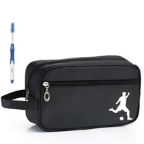 Nécessaire Executiva Nylon Impermeável Preta Estampada