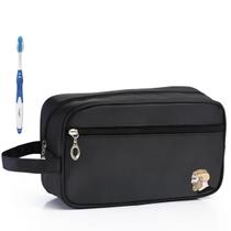 Nécessaire Executiva Nylon Impermeável Preta Estampada Nécessaire Executiva Nylon Impermeável Preta Estampada