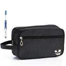 Nécessaire Executiva Nylon Impermeável Preta Estampada Nécessaire Executiva Nylon Impermeável Preta Estampada