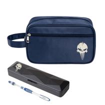 Nécessaire Executiva Premium Nylon Caveira Com Porta Escova