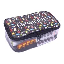 Necessaire Farmacinha Porta Remédio Estojo Preta Transparente Necessaire Farmacinha Porta Remédio Estojo Preta Transparente